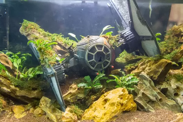 Star Wars TIE Fighter nach Bruchlandung im Aquarium