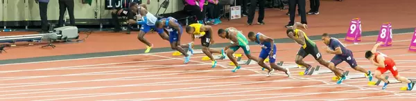 Start 100m Finale der Herren in London 2017