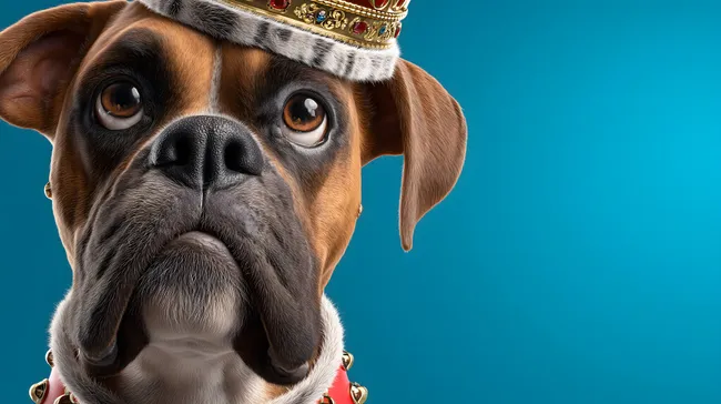 Stattlicher Boxer-Hund in prächtiger Krone