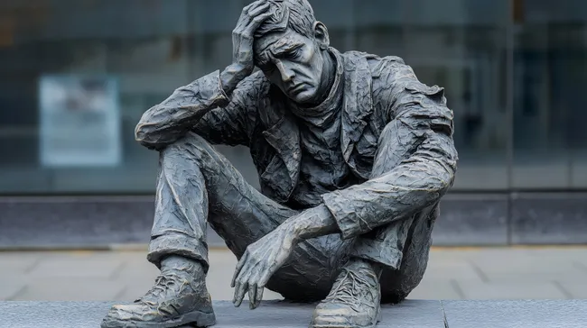 Statue des nachdenklichen Mannes - Symbol der Einsamkeit