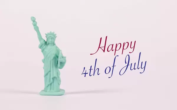 Statue of Liberty with Happy 4h of July text