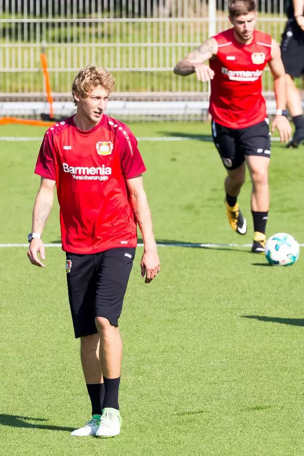 Stefan Kießling und Marlon Frey beim Training - Bayer 04 Leverkusen