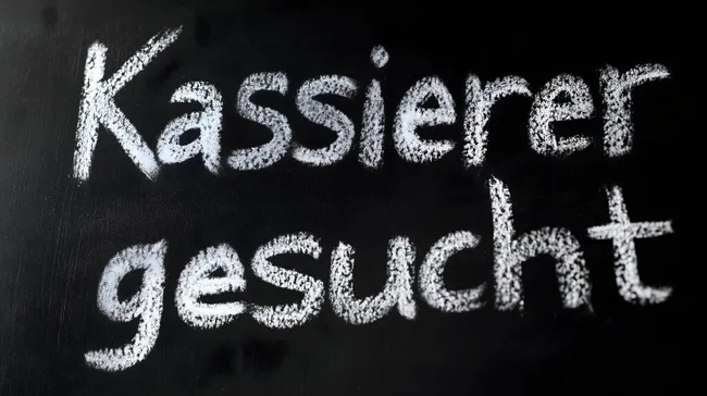 Stellenangebot Kassenkraft in Kreideschrift