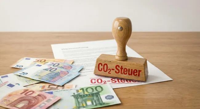 Stempelaufdruck 'CO2-Steuer' auf Euro-Banknoten