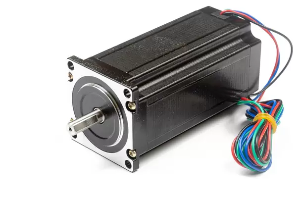 Stepper Motor for CNC mill machine above white background
