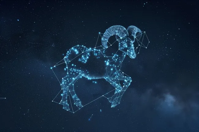 Sternzeichen Widder am Sternenhimmel