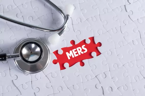 Stethoscope and missing puzzle with a Mers text