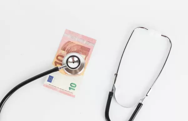 Stethoscope on Euro banknote