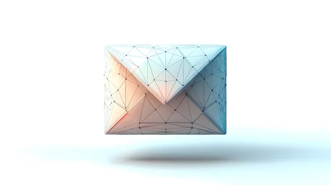 Stilisiertes E-Mail-Symbol in geometrischem Design