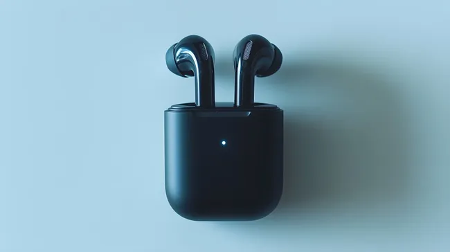 Stilvolle kabellose Bluetooth-Kopfhörer auf einfachem Hintergrund