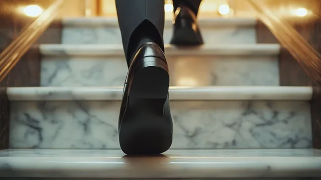 Stilvolle Karriereleiter auf Marmortreppe