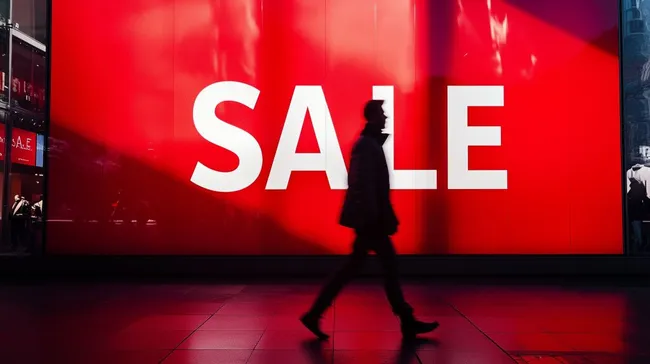 Stilvolle Schaufenster-Werbung für Verkaufsangebot