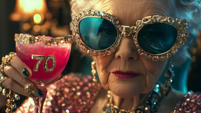 Stilvolle Seniorin feiert 70. Geburtstag