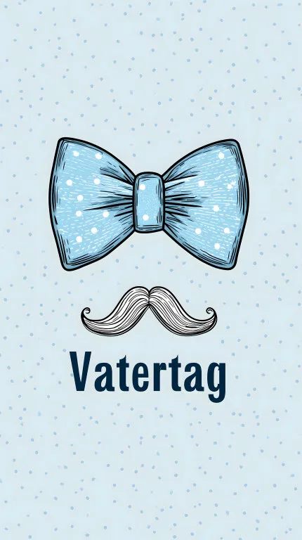 Stilvolle Vatertag-Grußkarte mit Schleife und Schnurrbart