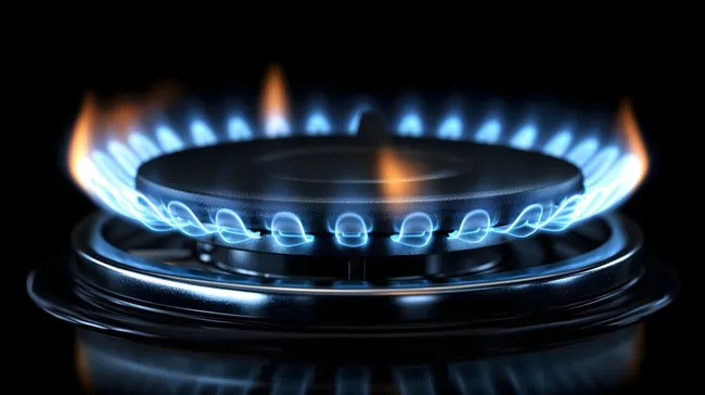 Stilvoller Gasbrenner mit blauer Flamme