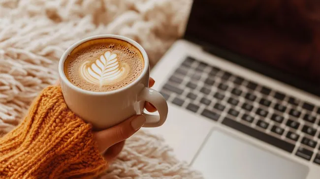 Stilvoller Kaffeegenuss bei der Arbeit