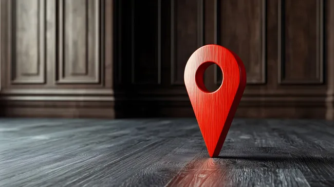 Stilvoller Wegweiser in dunklem Interieur