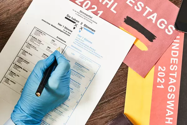 Stimmabgabe erststimme. Bundestagswahl 2021