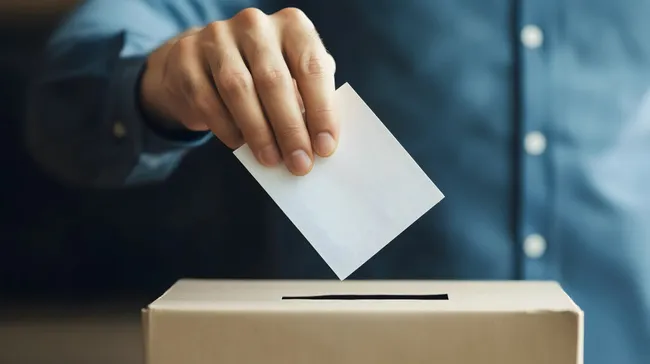 Stimmabgabe für Wahlen in Wahlurne