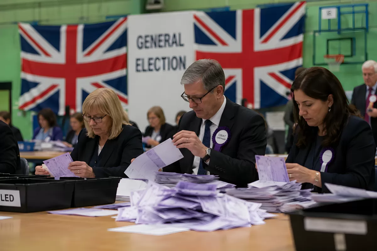 Stimmenauszählung bei britischer Parlamentswahl