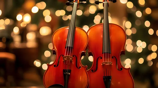Stimmungsvolle Cellisten in warmer Lichtkulisse