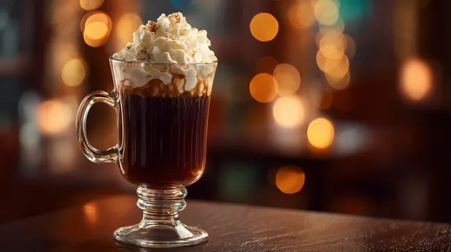 Stimmungsvoller Irischer Kaffee am Abend