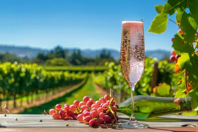 Stimmungsvoller Roséweingenuß im idyllischen Weinberg