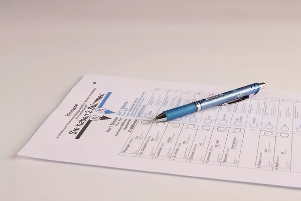 Stimmzettel zur Bundestagswahl