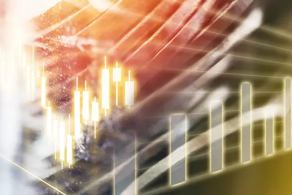 Stock market or forex trading graph and chart suitable for financial investment concept