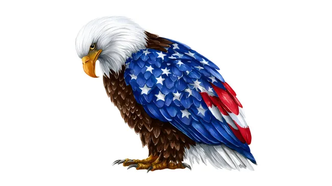 Stolzer Weißkopfseeadler mit Sternenbanner-Gefieder