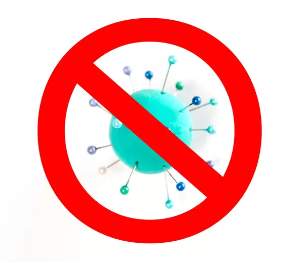 Stop sign viral disease on white