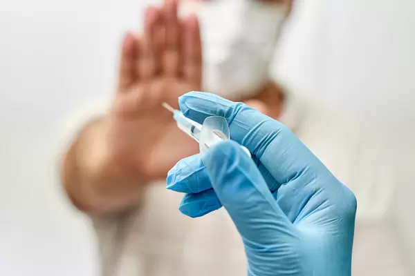 Stop vaccination or vaccine skepticism concepts