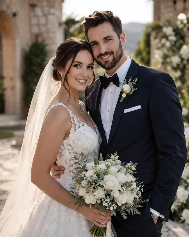 Strahlende Hochzeitspaare - Romantik und Eleganz vereint