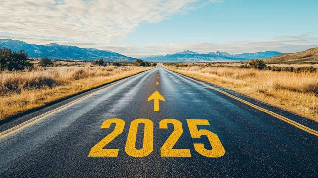 Straße in die Zukunft: Berglandschaft 2025