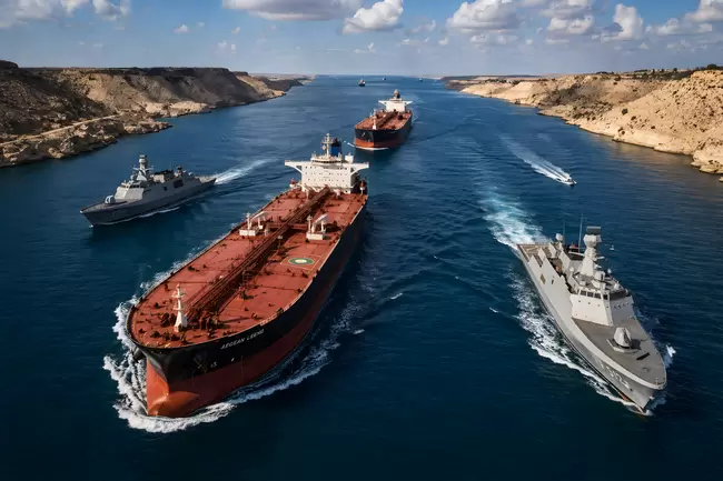 Straße von Hormus werden von Militärbooten begleitet