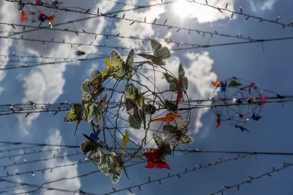 Straßendeko in Moskau anlässlich der Fußball-WM