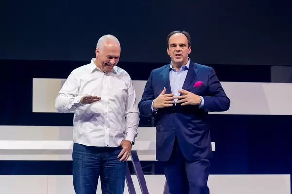 Strategic partners: Teradata's President and CEO Oliver Ratzesberger and Deutsche Telekom's Director for Business Customers Hagen Rickmann address the Digital X audience