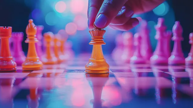 Strategische Schachpartie - Nahaufnahme der Königsfigur