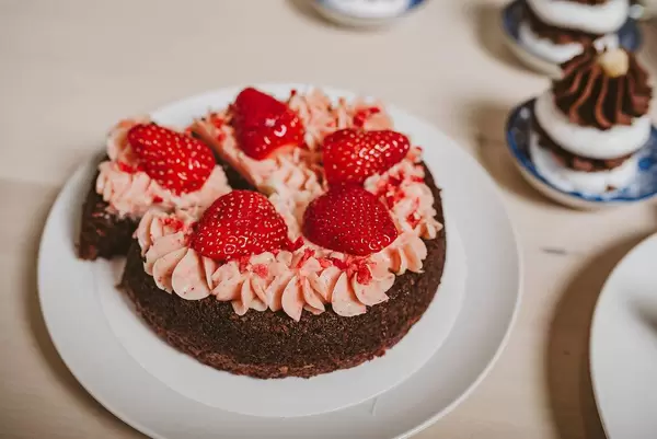 Strawberry Cake Close up