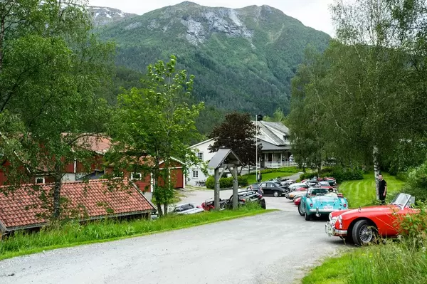 Street full of antique collection cars