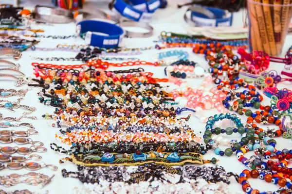 Street Stand Selling Necklaces