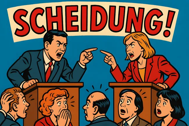 Streit im Gerichtssaal - dramatische Gerichtsszene