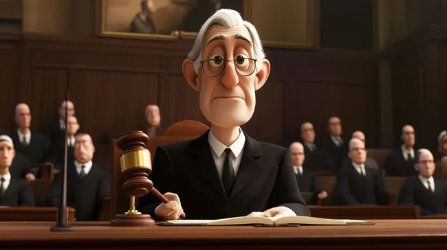 Strenger Richter spricht Urteil im Gerichtssaal