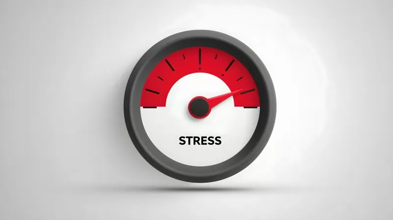 Stressanzeige mit rotem Bereich