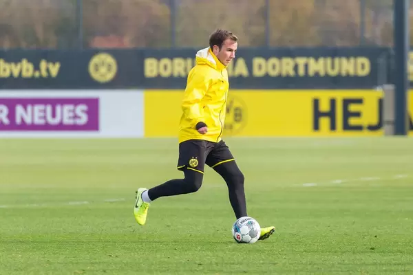 Striker Mario Götze shows his excellent ball control