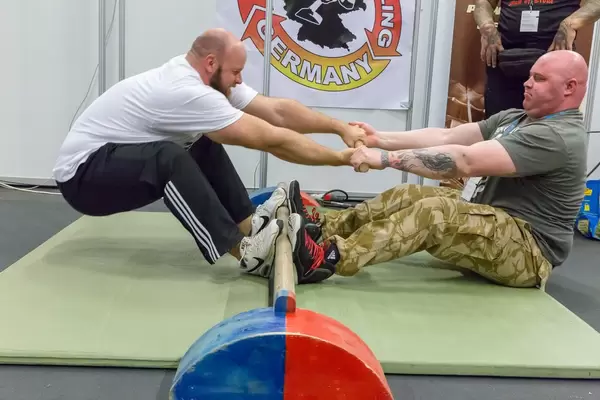 Strongmen locking horns - FIBO Cologne 2018
