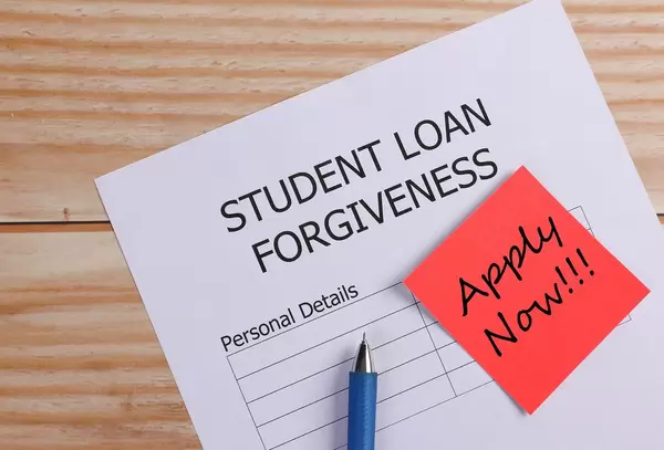 Student Loan Forgiveness application and reminder note