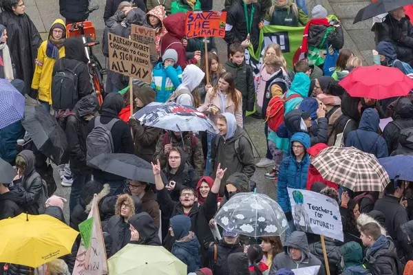 Students and teachers at the Fridays For Future demonstration in Cologne