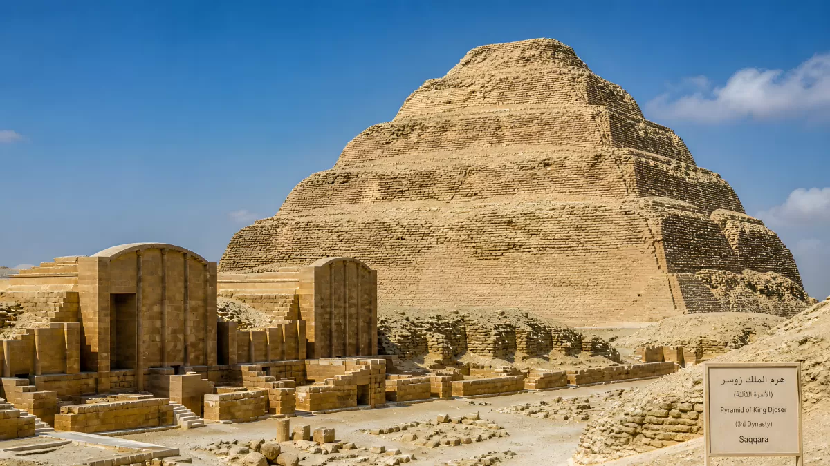 Stufenpyramide von Sakkara im Sonnenlicht
