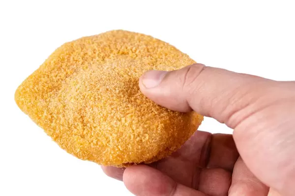 Stuffed Turkey Meat with Ham and Cheese in the hand (Flip 2019)